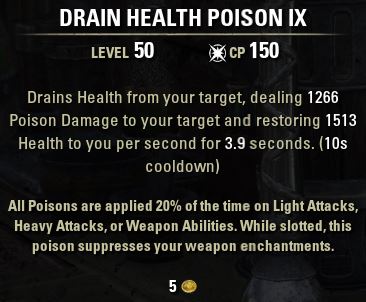 Drain Health Poison IX tooltip