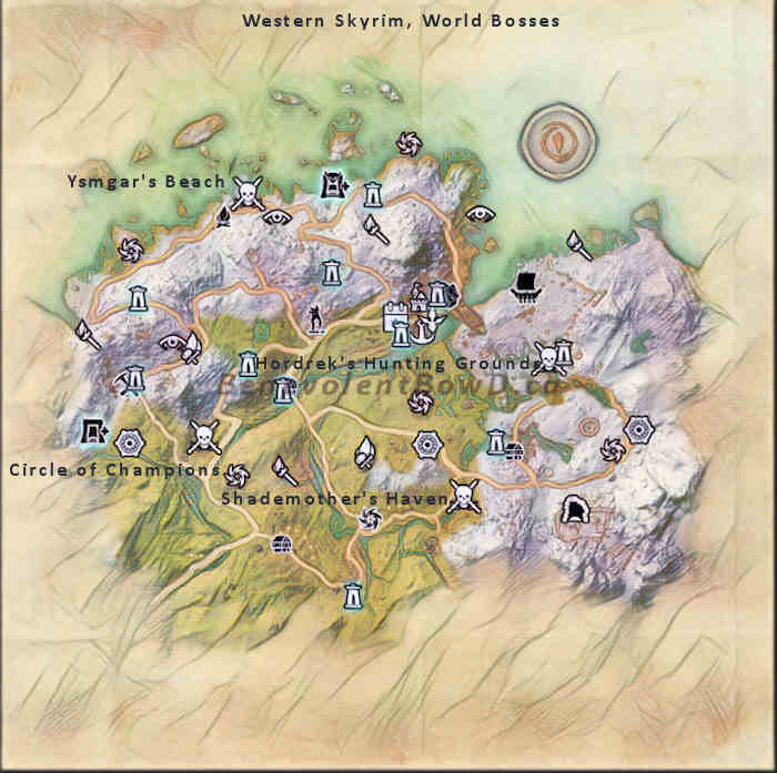 Western Skyrim Eso Map San Antonio Map