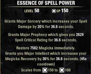 ESO Essence of Spell Power / Spell Critical / Magicka